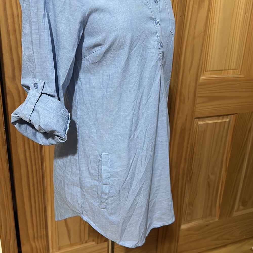 Prototype 6 Button Down Blue Blouse Worn Once - image 2